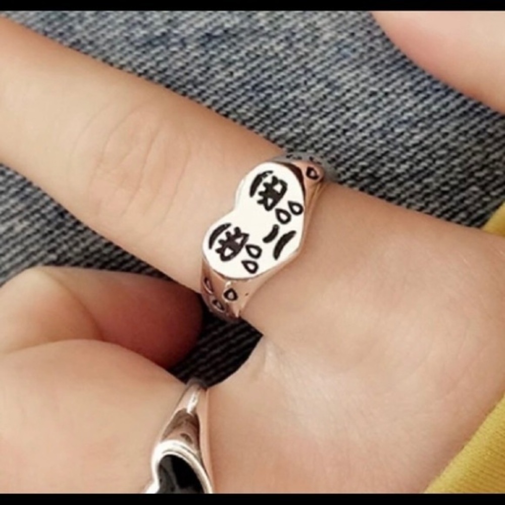 Instagram 😢Insta crying face sad New silver ring 925 insta